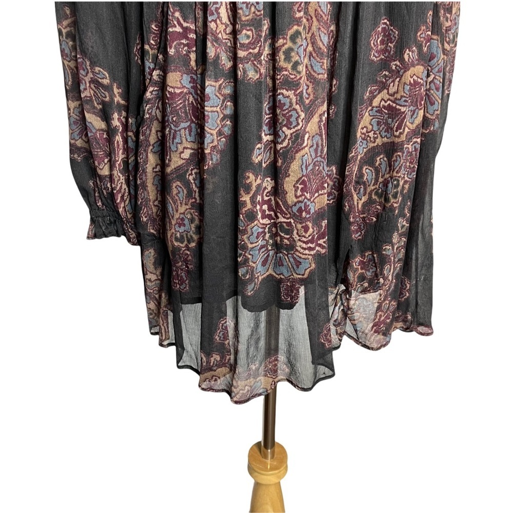 Free People Monnstruck Black Paisley Chiffon Flowy Dress xs - Picture 5 of 16